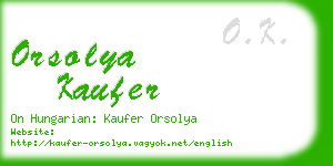 orsolya kaufer business card